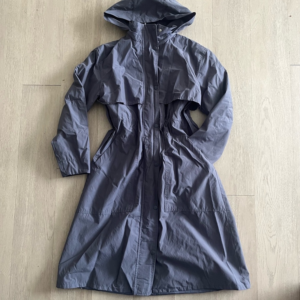 Blue Grey Trench Rain Jacket